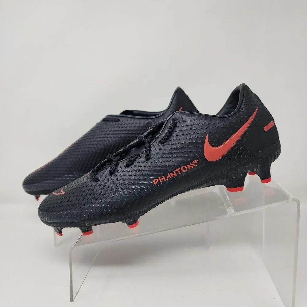 Nike Phantom GT Soccer Cleats Shoes Mens 11 Black Red FG Logo Performance